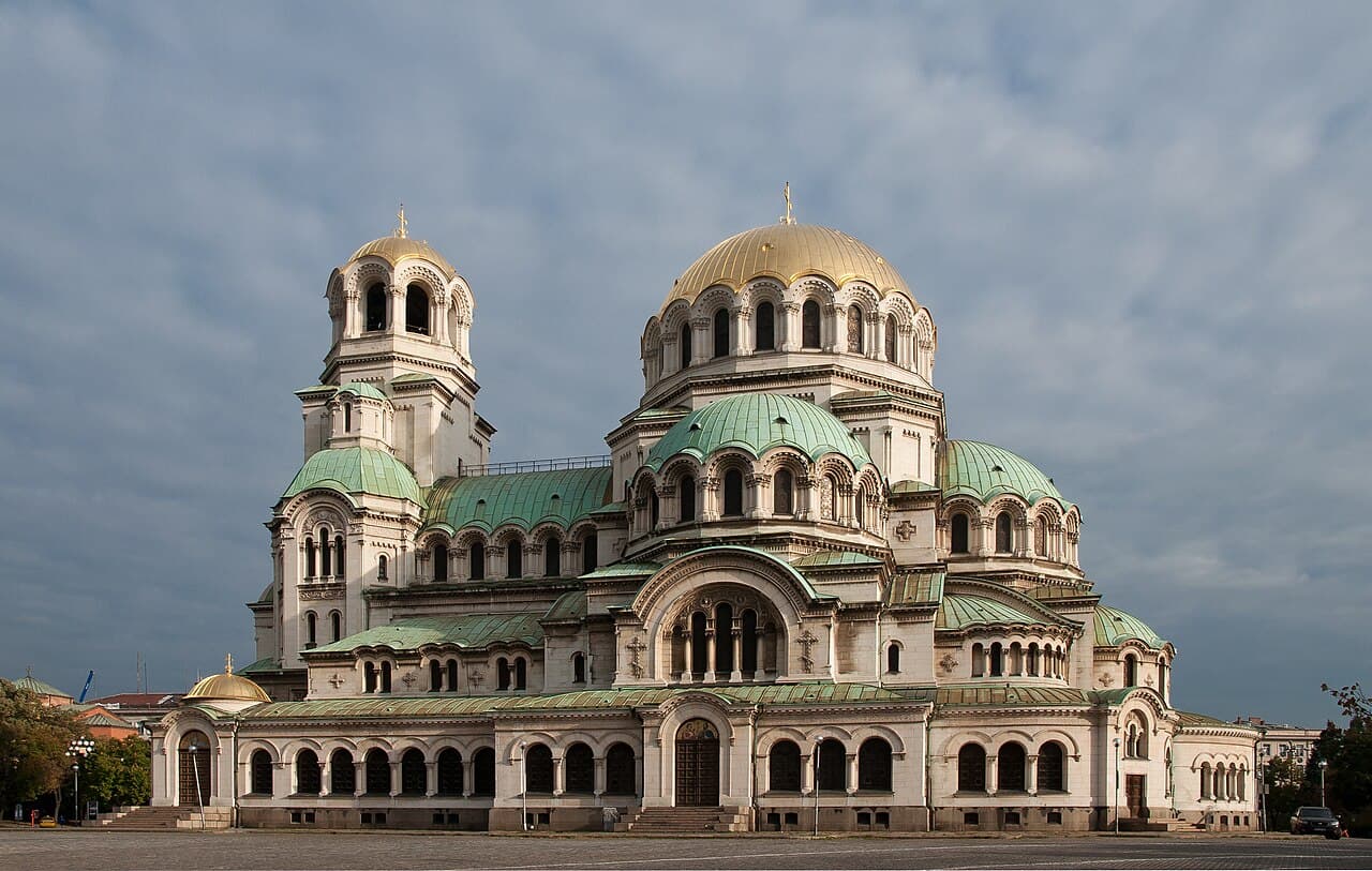 Alexander Nevsky Cathedral, Sofia's most recognisable landmark, seen from its main square